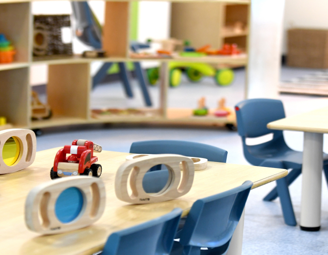 Crafting table in Evolving Minds Early Learning Wooloowin Qld